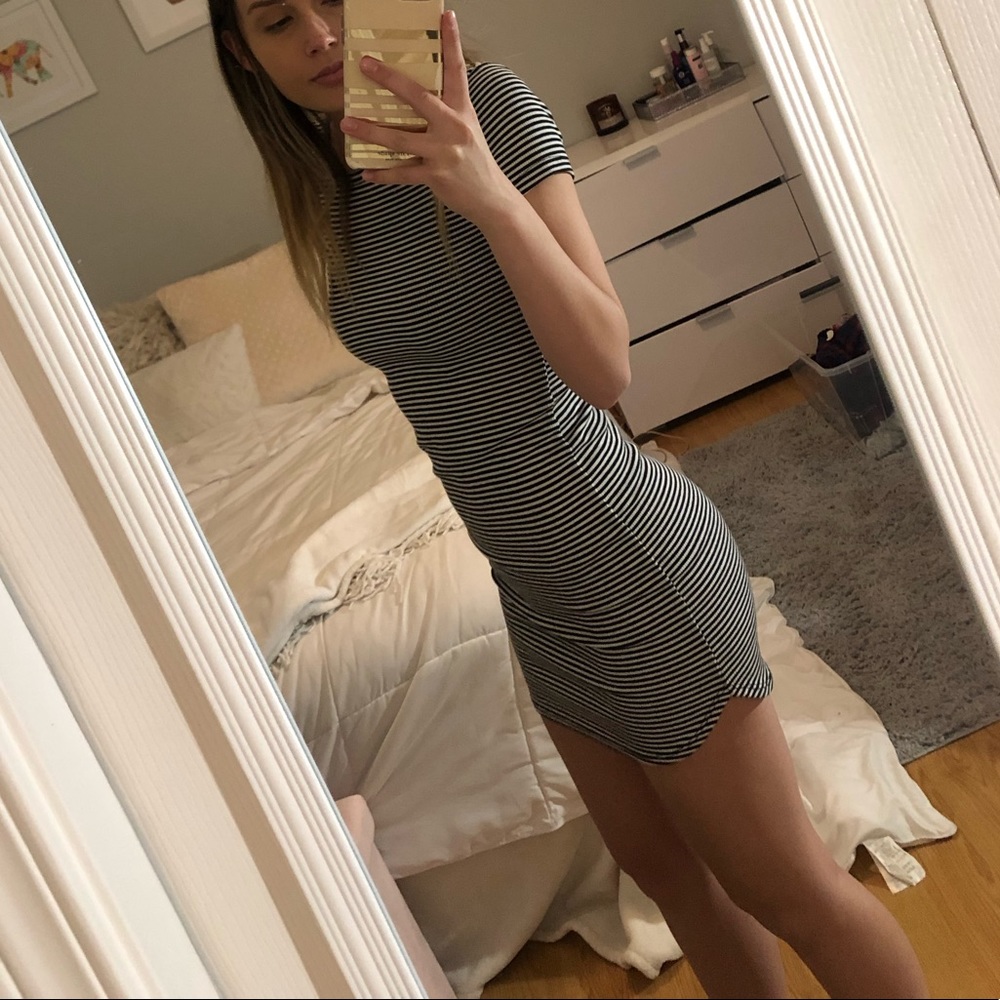 Stripped tight mini dress